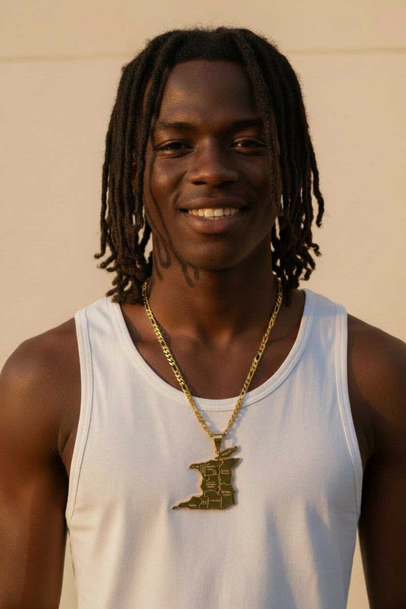 Trinidad & Tobago with "City Name" Pendant Necklace