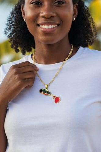St Kitts and Nevis Flag Pendant Necklaces