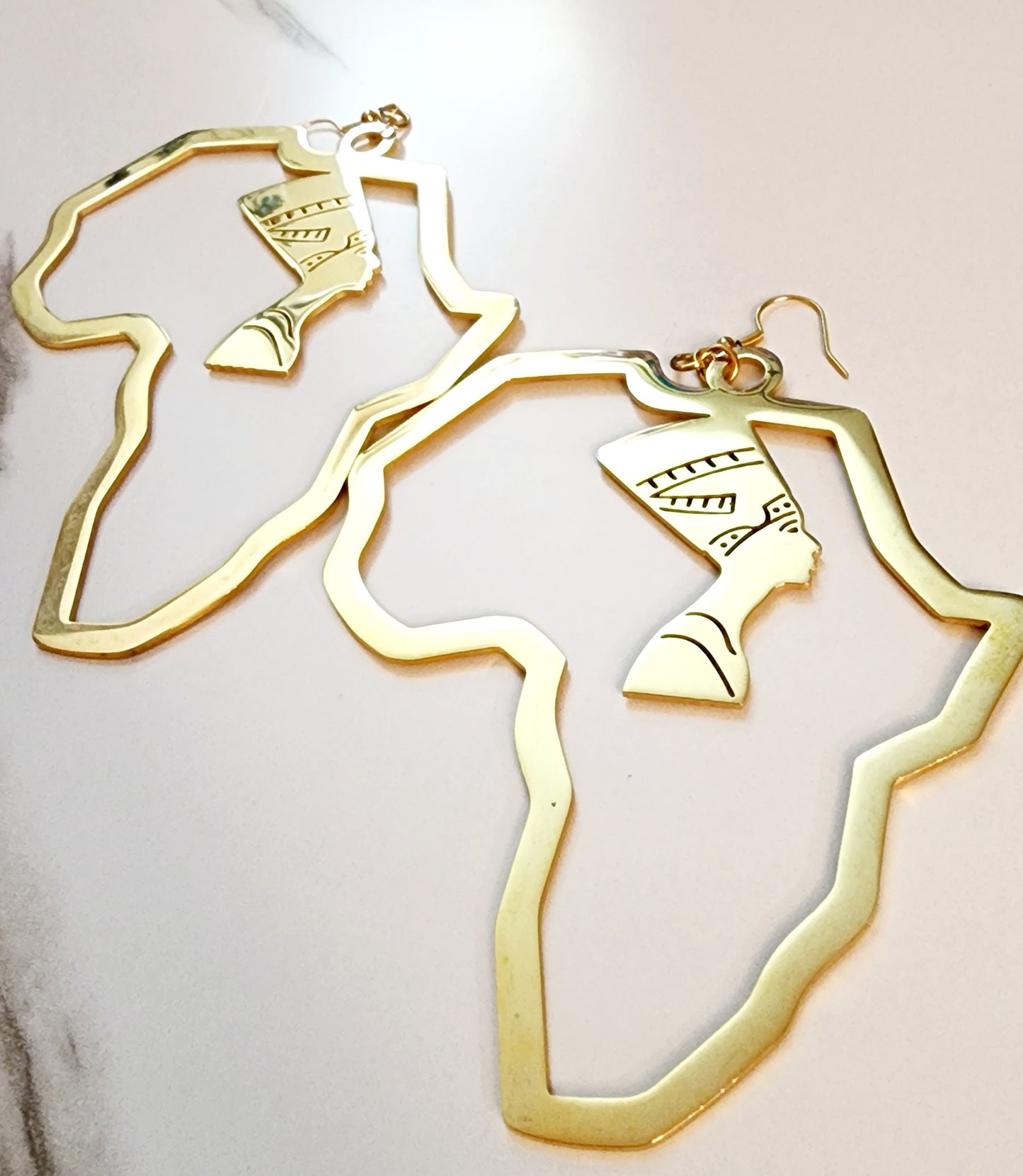 Nefertiti Africa Earrings 14k Gold plated