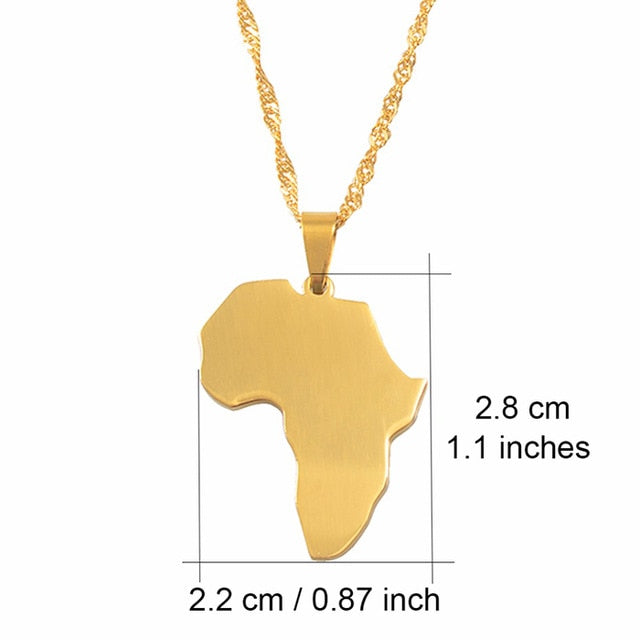 Classic Africa Map Necklace Pendant