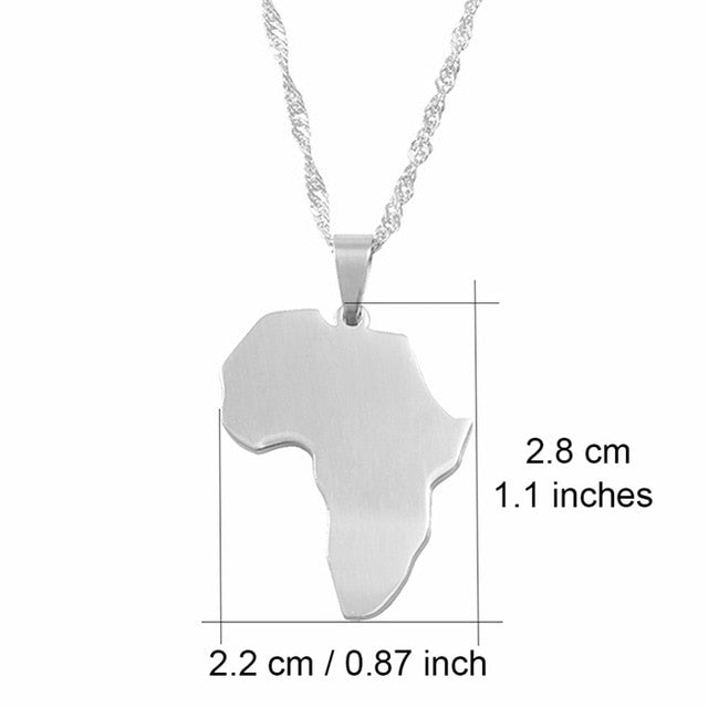 Classic Africa Map Necklace Pendant