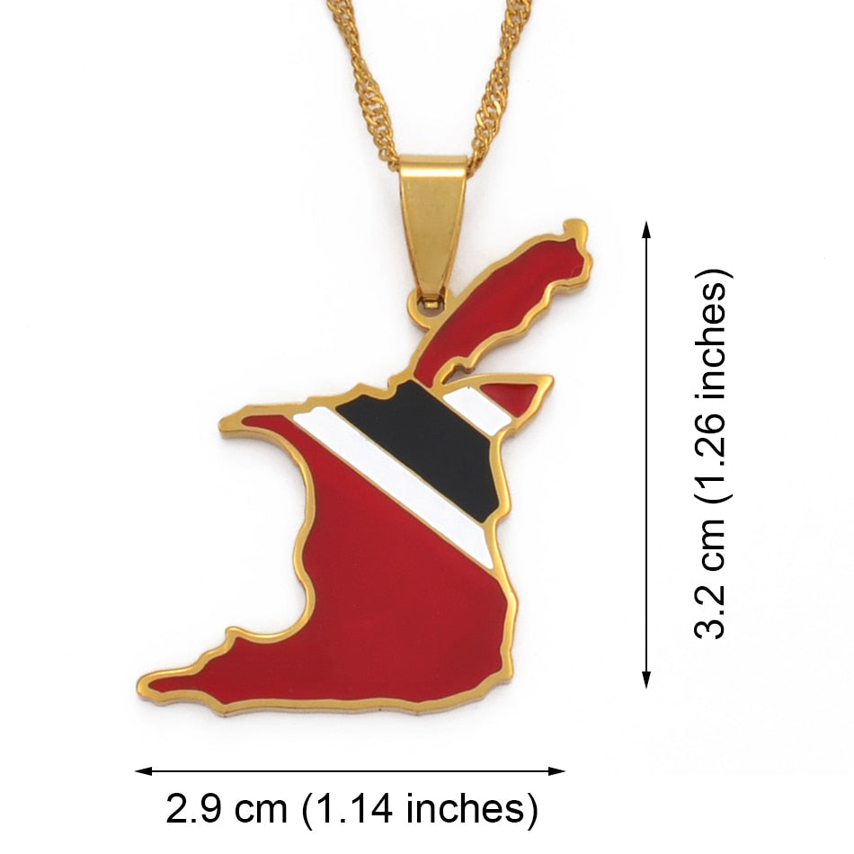 Trinidad and Tobago Flag Pendant and Necklace