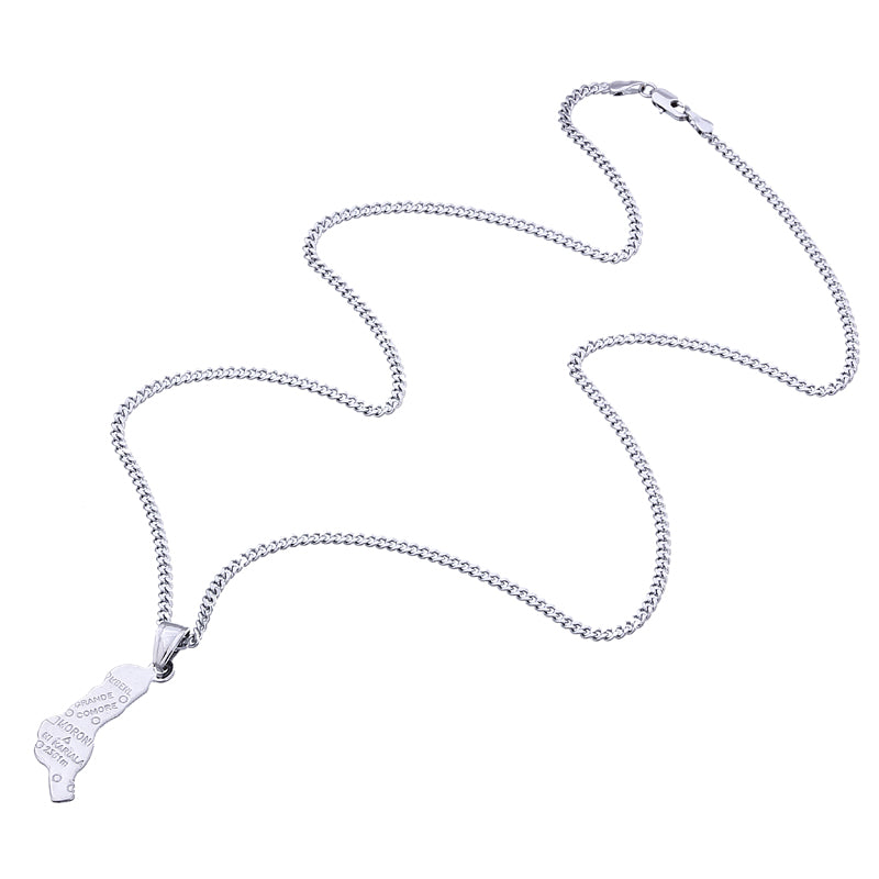 Comoros map necklace