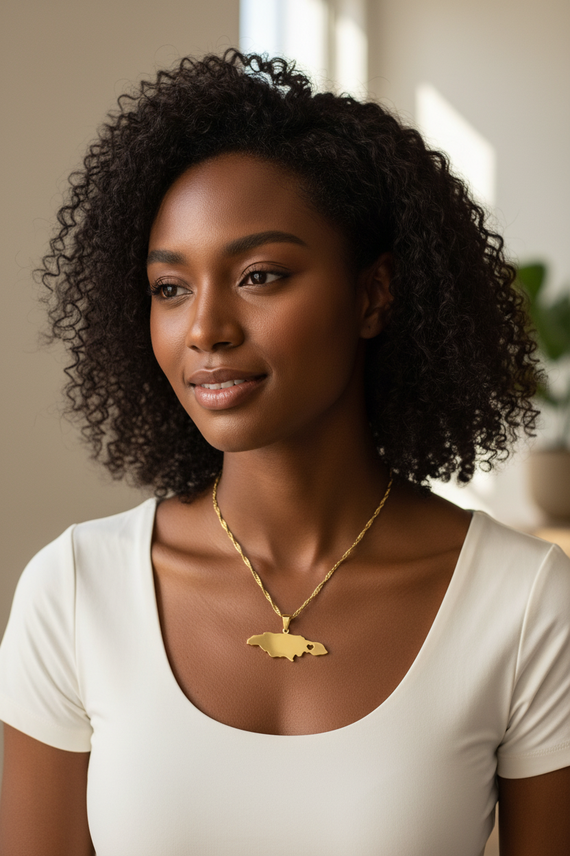 Jamaica Map Pendant Necklaces