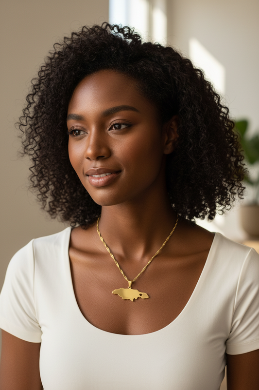Jamaica Map Pendant Necklaces