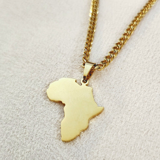 Classic Africa Map Necklace Pendant