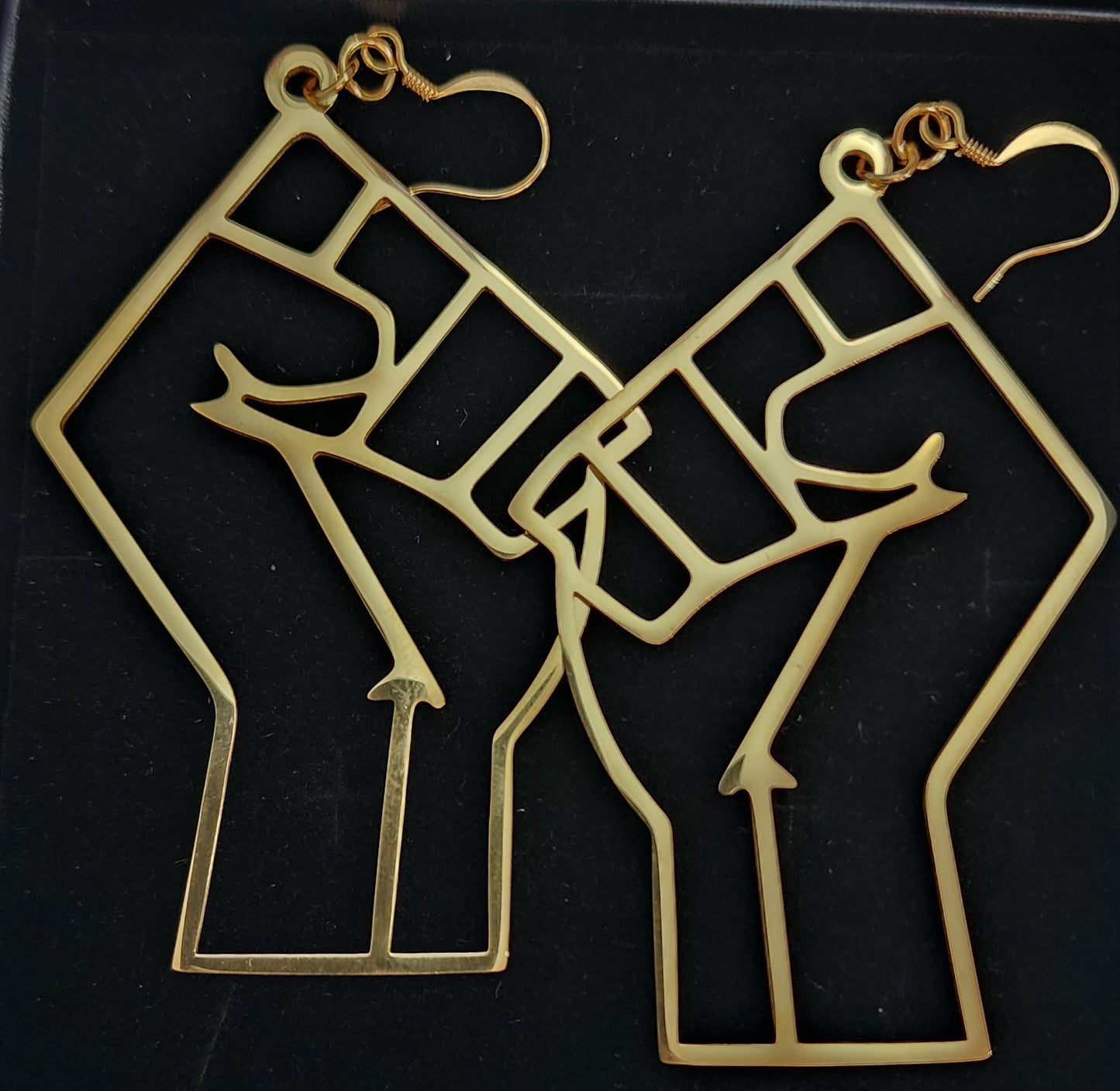 14k Gold plated Fist Earrings