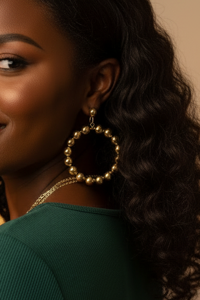 MC Lyte  Pearl Hoop earrings