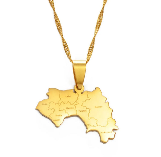 Guinea Flag Pendant Necklaces