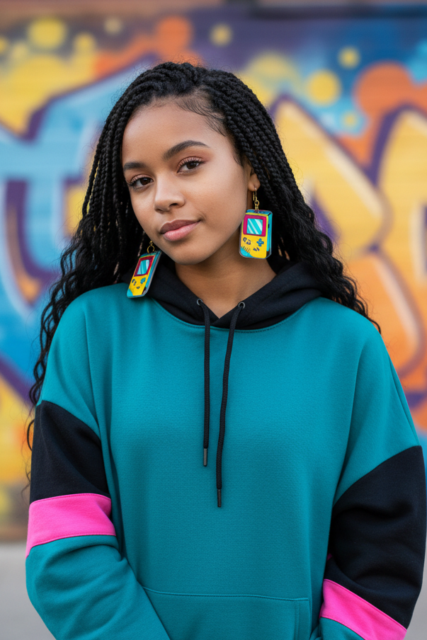 Gaming retro earrings