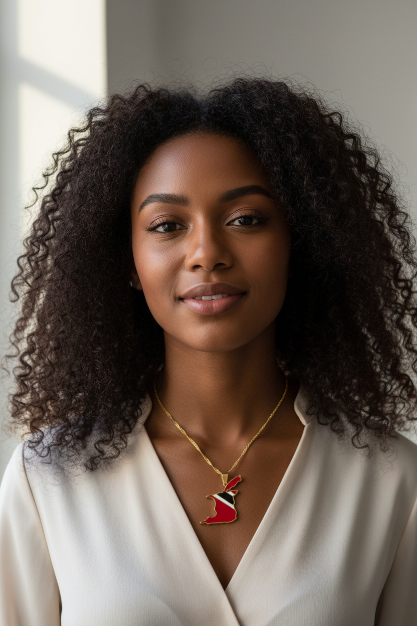 Trinidad and Tobago Flag Pendant and Necklace