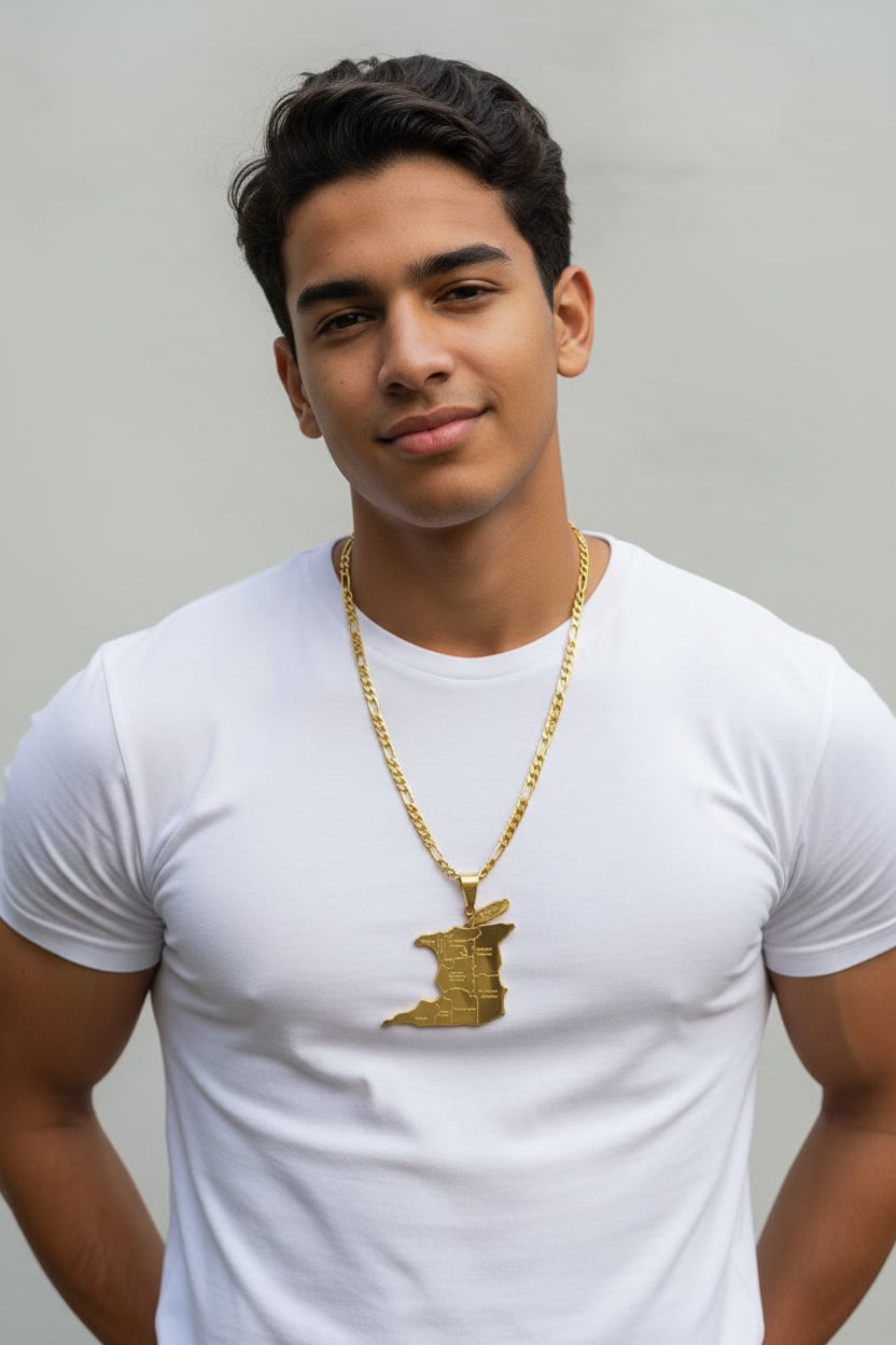 Trinidad & Tobago with "City Name" Pendant Necklace