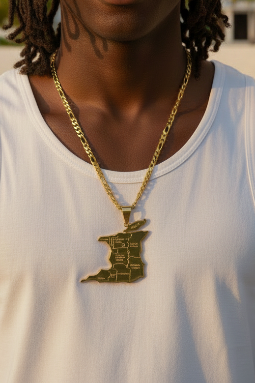 Trinidad & Tobago with "City Name" Pendant Necklace