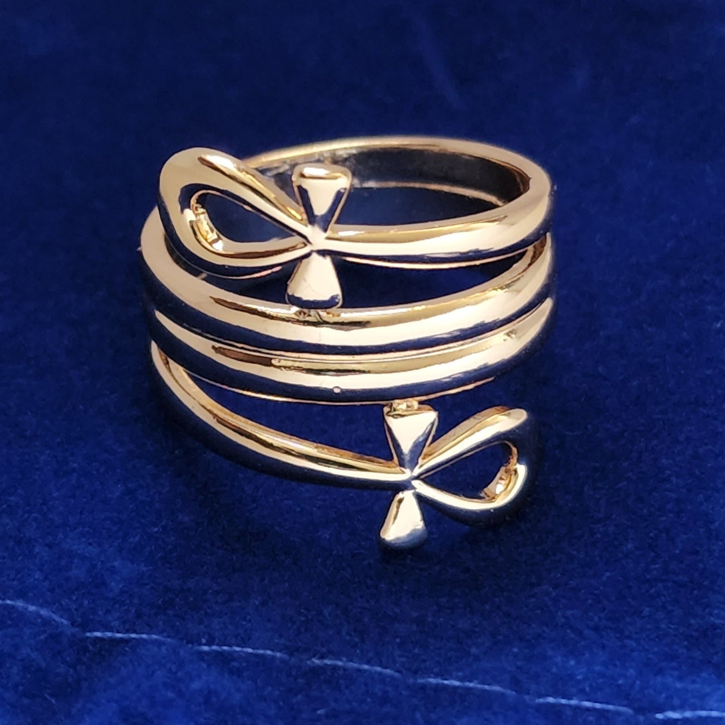 Double Ankh Spiral Ring