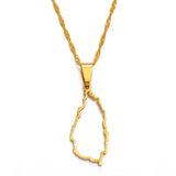 St Lucia Outline Pendant Necklace