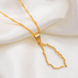St Lucia Outline Pendant Necklace