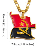 Angola Map & Flag Necklace
