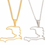 Haiti outline Pendant Necklaces