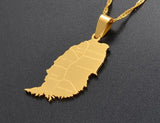 Grenada Island Map With City Name Pendant Necklace