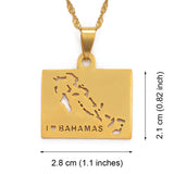 Bahamas Map Pendant Necklaces