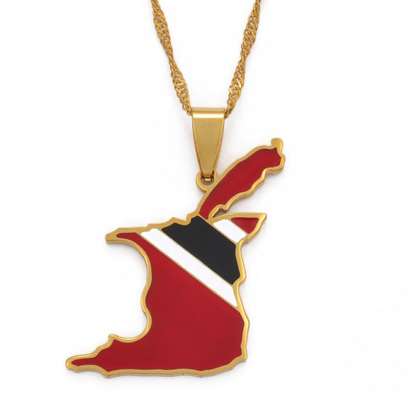 Trinidad and Tobago Flag Pendant and Necklace