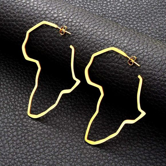 Africa Open Hoop Outline Earrings