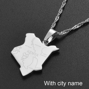Kenya with City Name Necklaces
