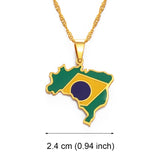 Brazil Flag Pendant & Necklace