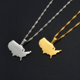 USA Map Pendant and Necklace