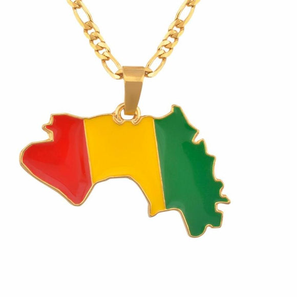 Guinea Flag Pendant Necklaces