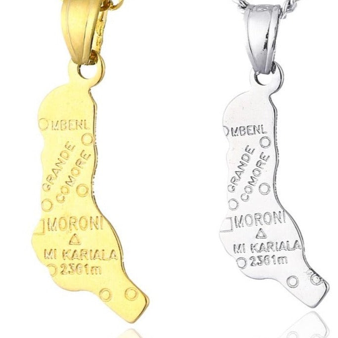 Comoros map necklace